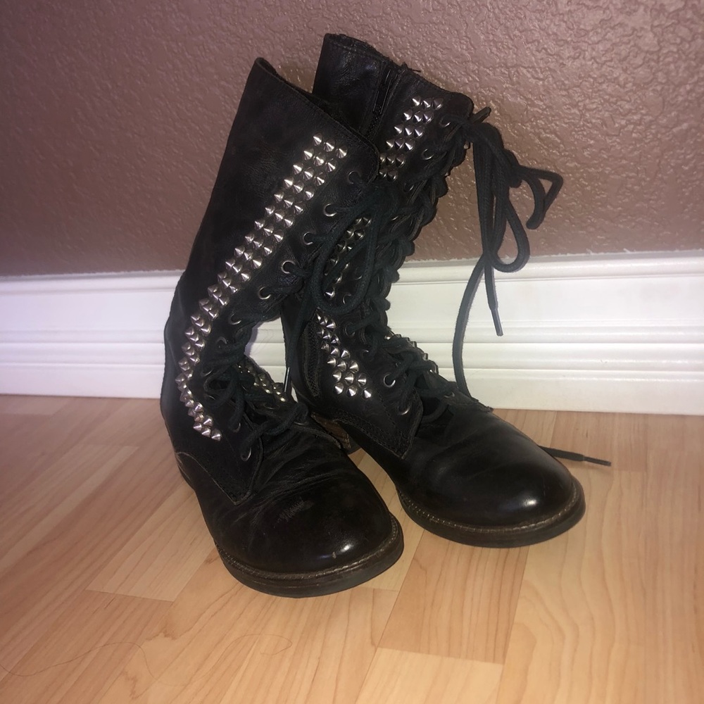 Steve Madden studded combat boots